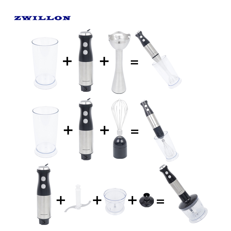 Hand Blender 600W ZWILLON, 500ML Chopper & 600ML Cup for Fruit Shakes - Image 3