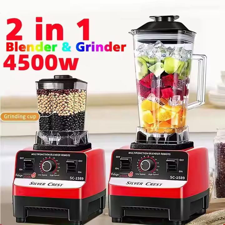 Wholesale Silver Crest 2 in 1 Commercial Blender 4500W, 2L Capacity Mixer Grinder
