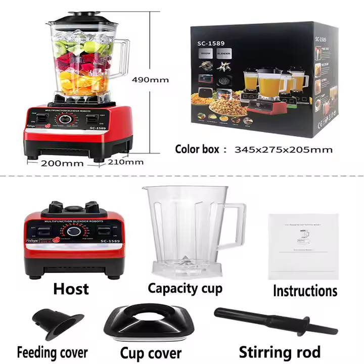 Wholesale Silver Crest 2 in 1 Commercial Blender 4500W, 2L Capacity Mixer Grinder - Image 4