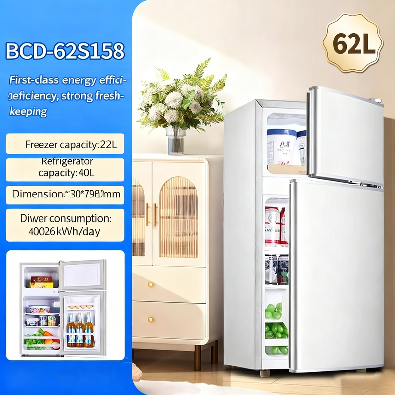 Factory Direct 62L Stainless Steel Double-Door No Frost Fridge - Image 3