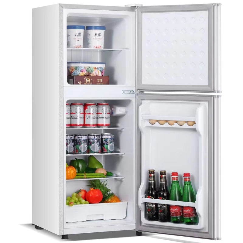 Stainless Steel 118L Double-Door Fridge Compressor No Frost Portable