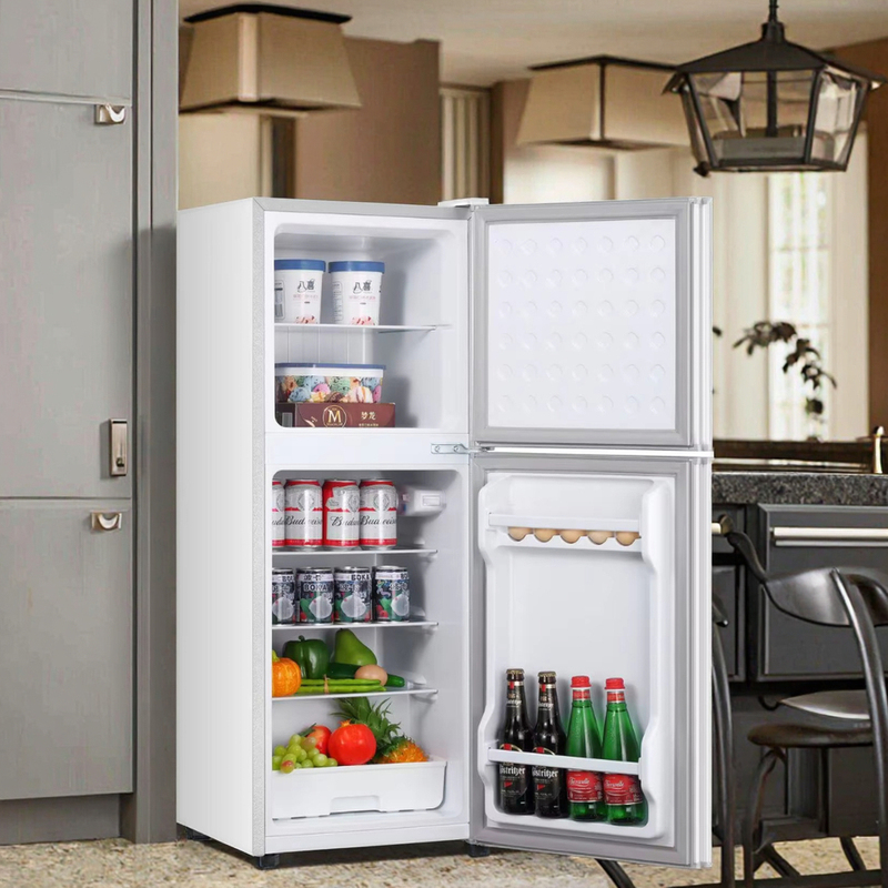 Stainless Steel 118L Double-Door Fridge Compressor No Frost Portable - Image 3