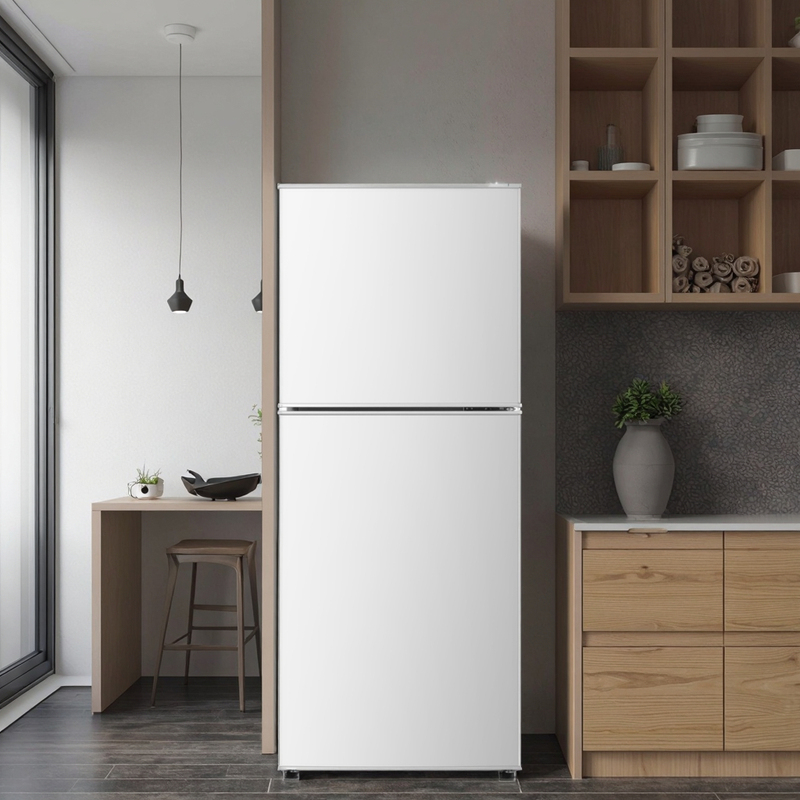 Stainless Steel 118L Double-Door Fridge Compressor No Frost Portable - Image 4