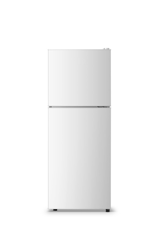 Stainless Steel Double-Door Manual Defrost Fridge 128L, Grade 1 Energy Efficient - Image 2