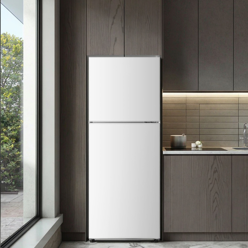 Stainless Steel Double-Door Manual Defrost Fridge 128L, Grade 1 Energy Efficient - Image 4