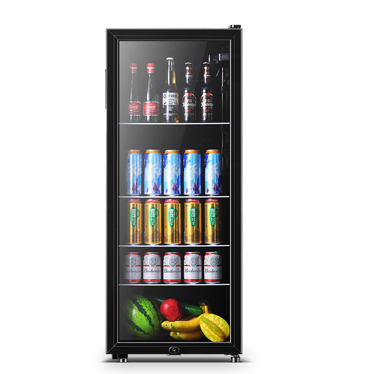 Manual Defrost 158L Glass Door Ice Cooler, 220V Freestanding