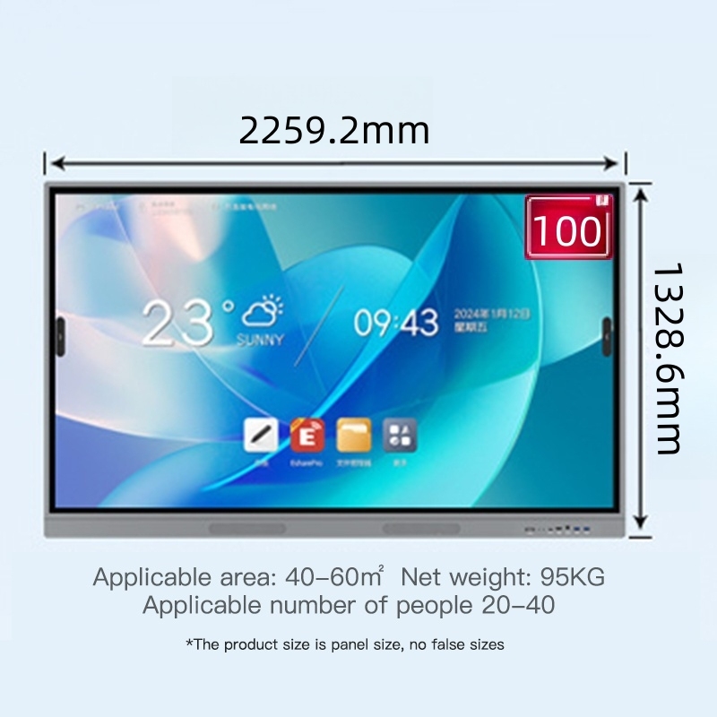 100Inch 4K Touch Screen LED TV, 120Hz Android 13.0 Smart Digital Display - Image 2