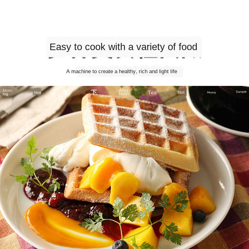 Commercial Belgian Waffle Maker, 700W Electric Cast Iron Household Baking - Image 3