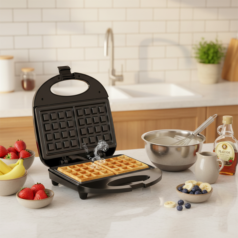 Commercial Belgian Waffle Maker, 700W Electric Cast Iron Household Baking - Image 4