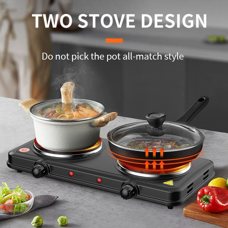 Portable Stainless Steel Electric Stove 2 Burner 1000W 220V Induction Cooktop - Image 4