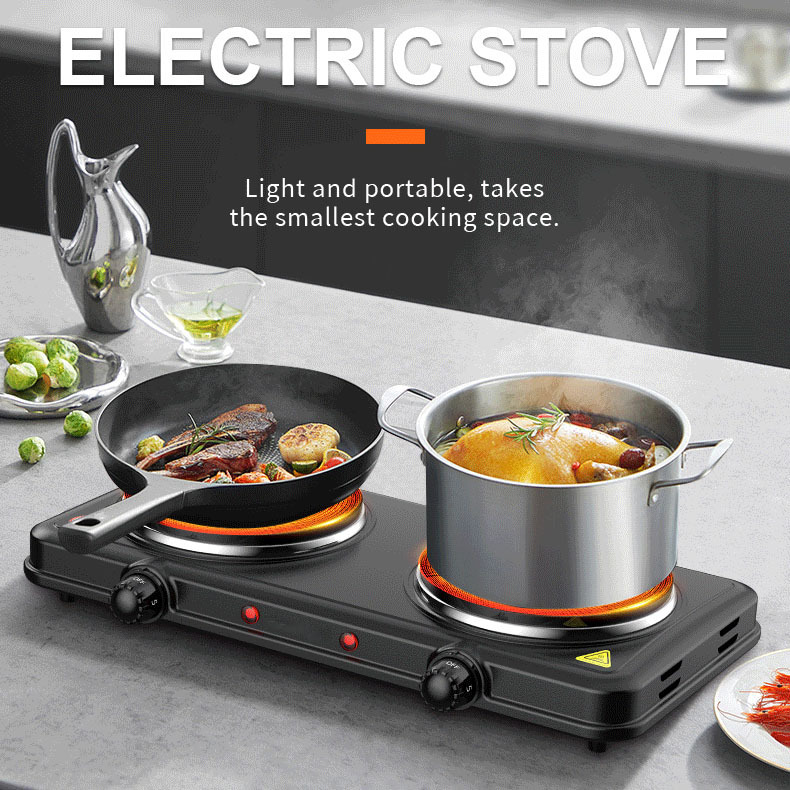 Portable Stainless Steel Electric Stove 2 Burner 1000W 220V Induction Cooktop - Image 5