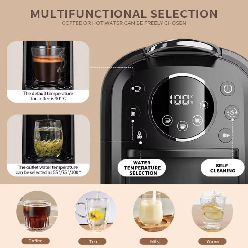 Home 3-in-1 Automatic Espresso Machine with Digital Display & 20 Bar Pressure - Image 4