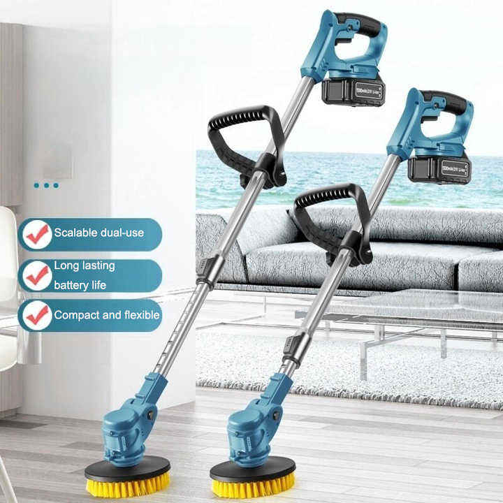 Long Handle Electric Cleaning Brush, 21V Cordless Scrubber for Bathroom - Image 2