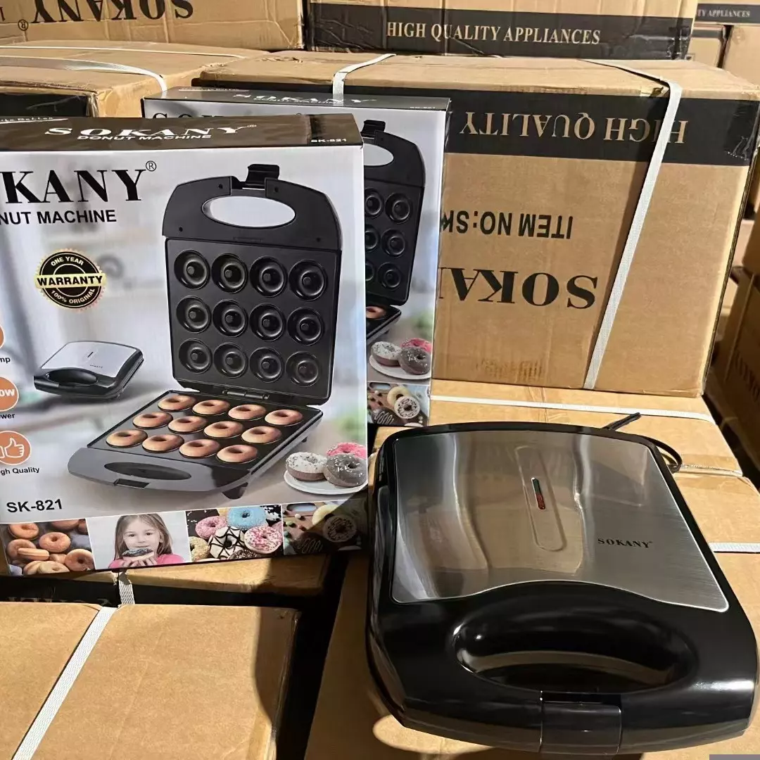 Sokany 16-Hole Donut Maker Machine, Dual Side Heating, 1400W