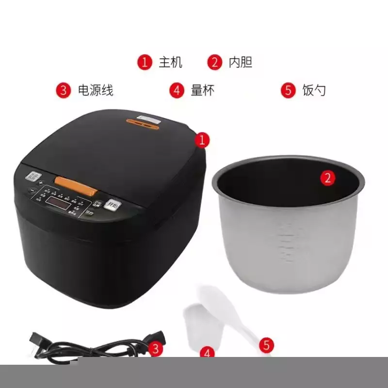 Smart Firewood Rice Cooker 5L Black 220V EU/UK, Non-stick, 900W, 4-5 Person - Image 3