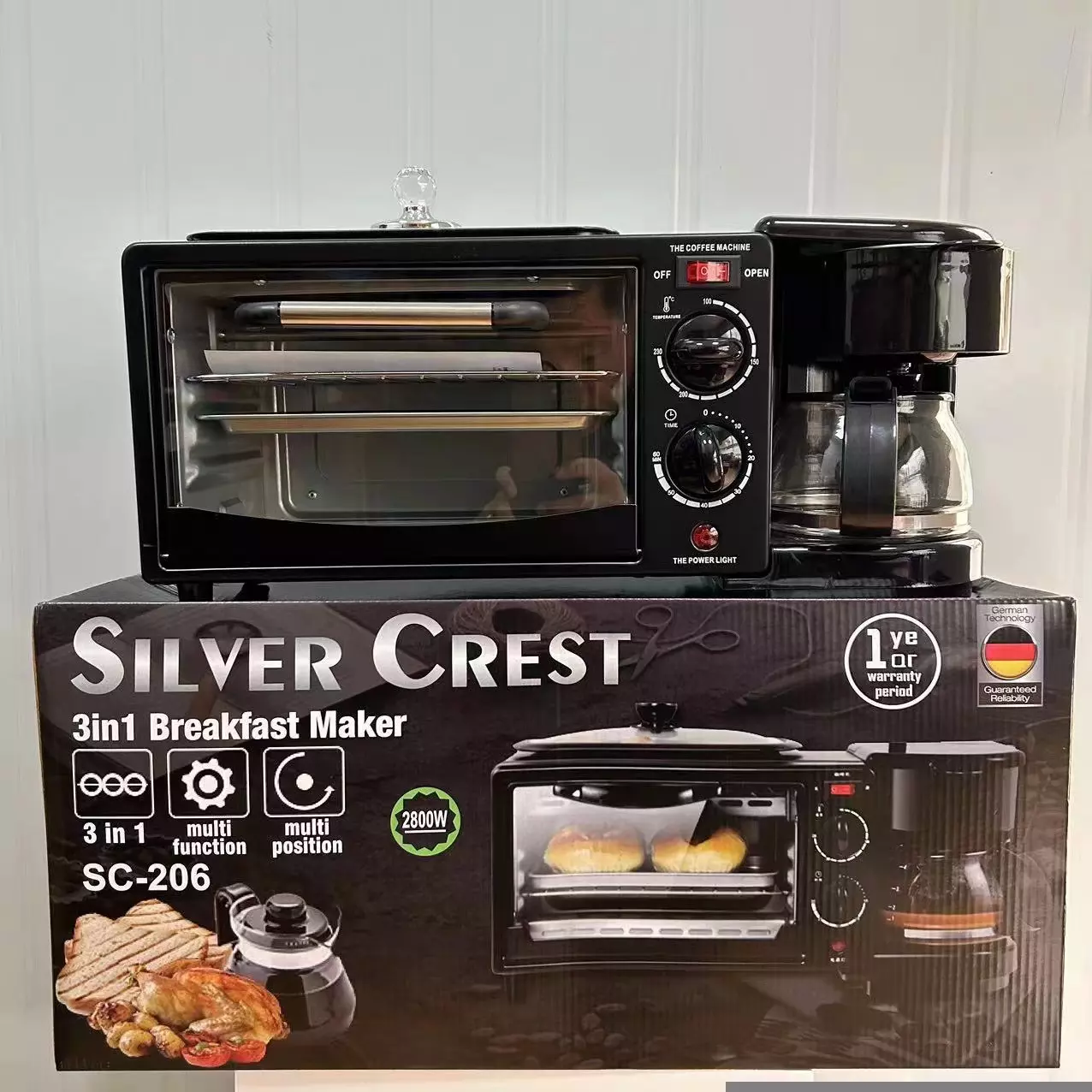 SILVER CREST 3-in-1 Breakfast Maker Toaster Oven, 800W, 220V - Image 4
