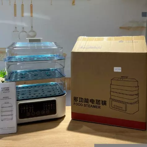Rempai 3-Layer Electric Steamer, 24L Multifunction Breakfast Machine for Dumplings - Image 3