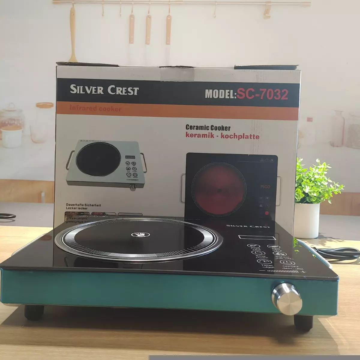 Infrared Electric Stove 3000W EU Plug，Touch Control，8 Power Levels，Black Glass - Image 2