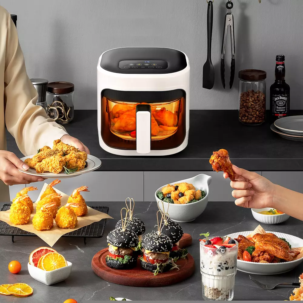 8L Glass Air Fryer with View Window, 1400W, 111V-240V, for Home Use - Image 2
