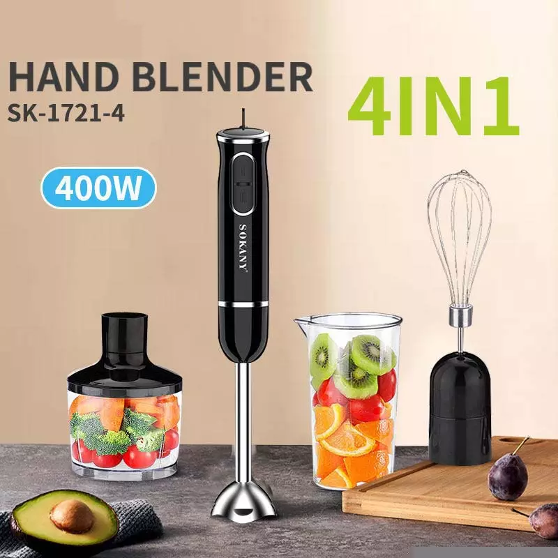 SOKANY 4-in-1 Blender Hand Mixer, 1L Non-Auto Clean, 2 Speeds - Image 1