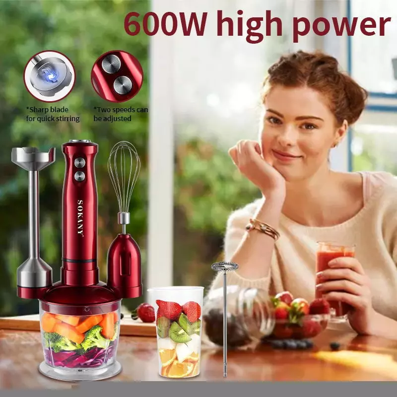 SOKANY 4-in-1 Blender Hand Mixer, 1L Non-Auto Clean, 2 Speeds - Image 3