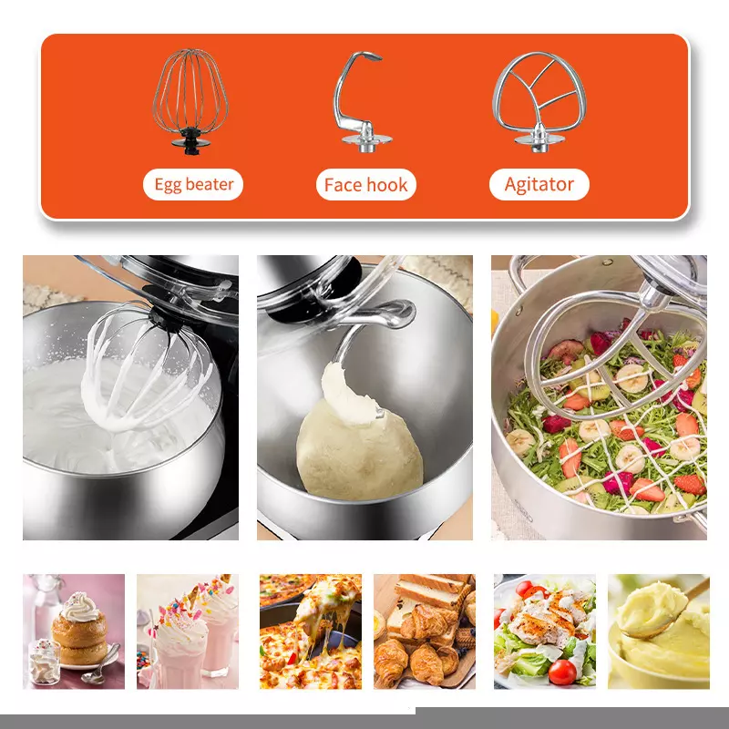 SOKANY 6.5L 3-in1 Stand Mixer, Meat Grinder & Blender, 10000RPM - Image 2