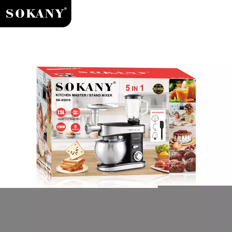 SOKANY 6.5L 3-in1 Stand Mixer, Meat Grinder & Blender, 10000RPM - Image 4