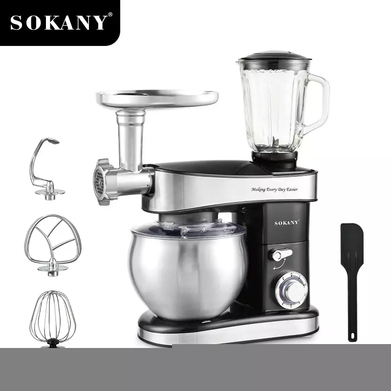 SOKANY 6.5L 3-in1 Stand Mixer, Meat Grinder & Blender, 10000RPM