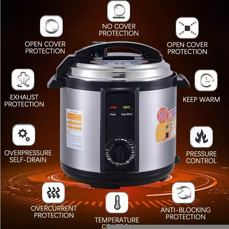 HLIFIDI 6L/8L Commercial Pressure Cooker, 1000W, 3-Layer, MY-C540G, Custom Logo - Image 4