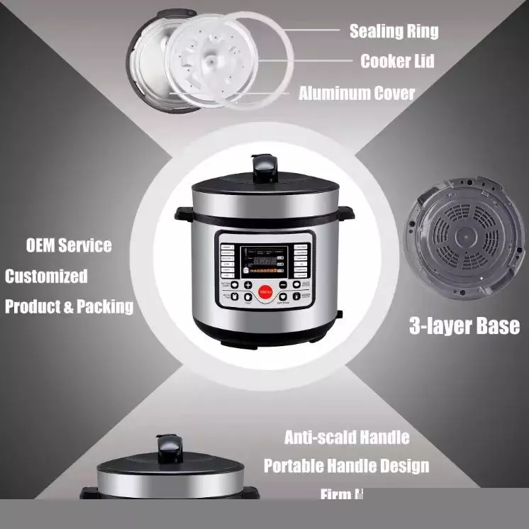 6L Multifunctional Electric Pressure Cooker Auto Stainless Steel 1000W MY-C540G - Image 4