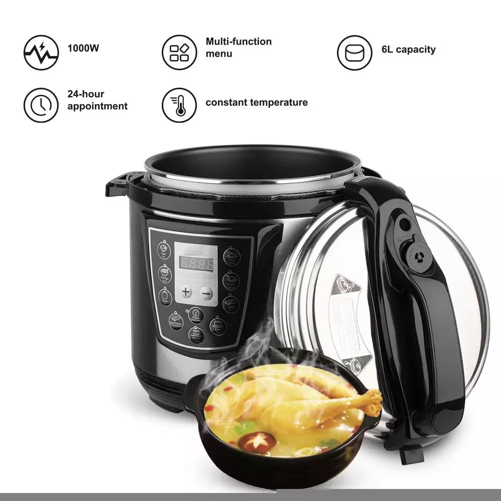 6L Electric Pressure Cooker, 1300W EU Plug, MY-C540G, Digital Display - Image 5