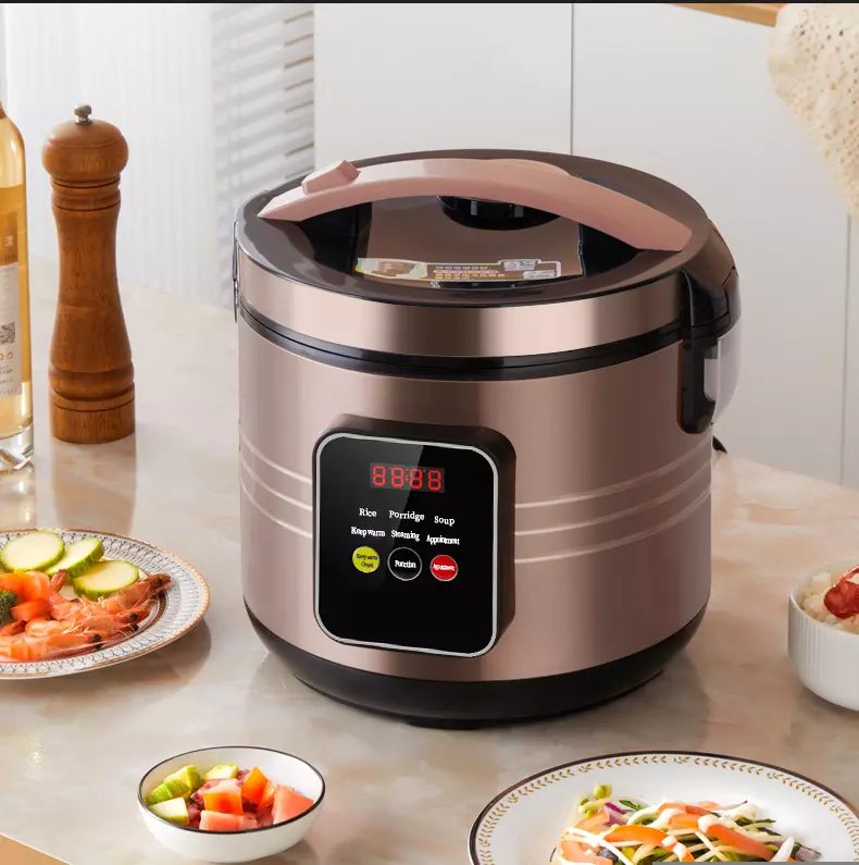 Electric Rice Cooker 5L Smart Non-Stick Steaming Pot with Timer & Preset - Image 2