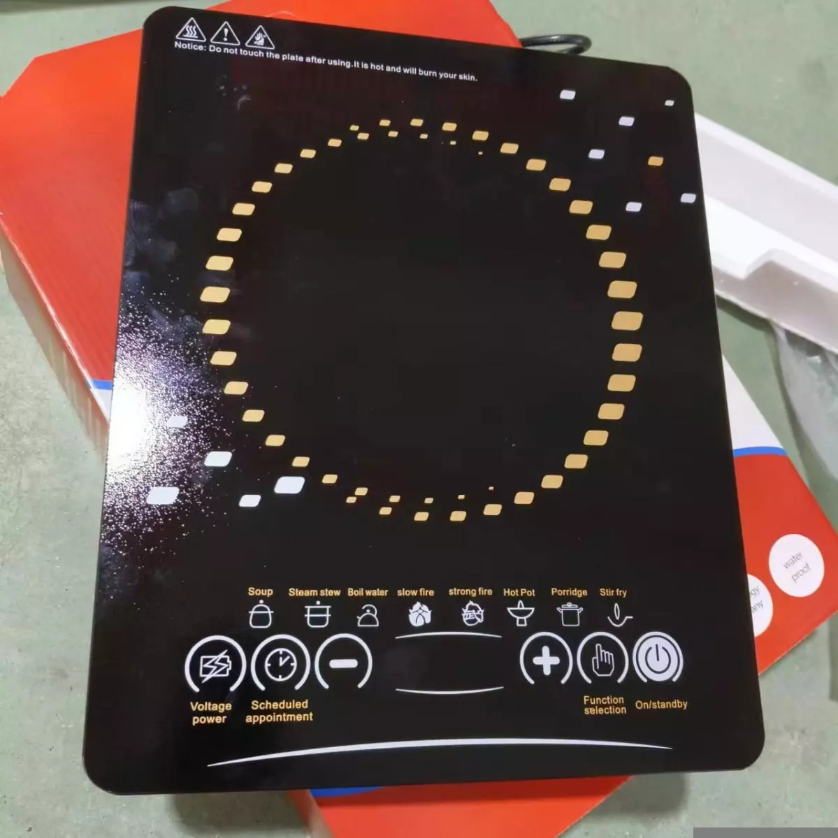 Induction Cooker 2200W Touch Control Black Glass Single Burner - Image 3