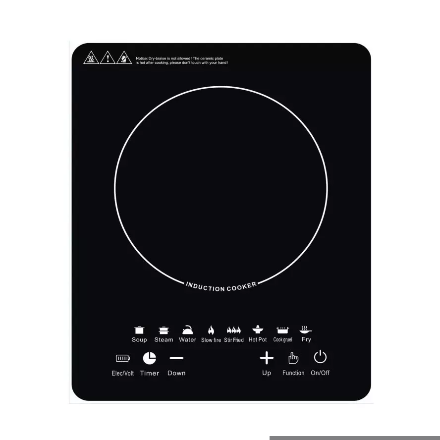 Induction Cooker 2200W Touch Control Black Glass Single Burner - Image 5