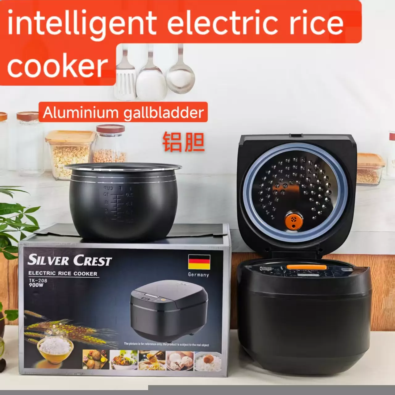 5L Rice Cooker 900W with Timer & Keep Warm, 220V EU/UK Standard