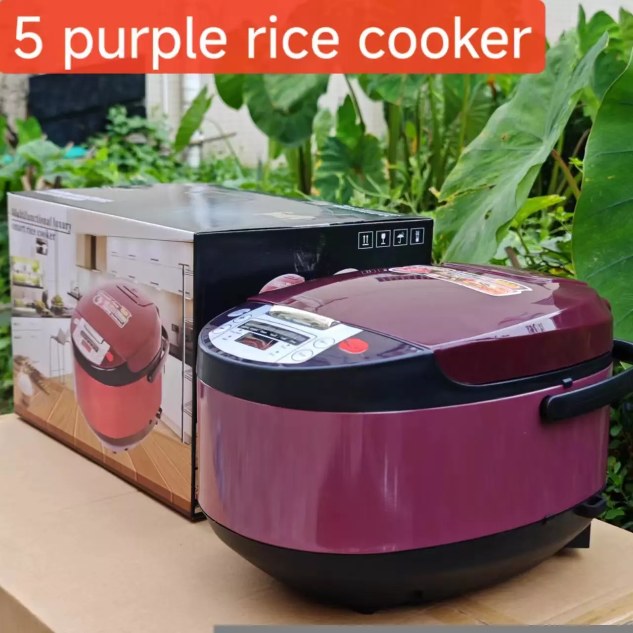 Smart 5L Rice Cooker with Timer | Purple Electric Export Model