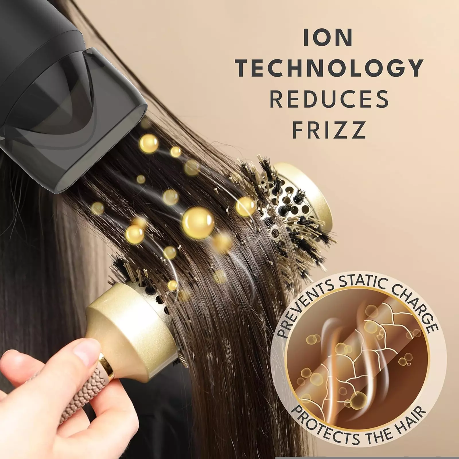 Cross-border Hammer 1800W Hair Dryer 110V Foldable Negative Ion EU US Plug - Image 2