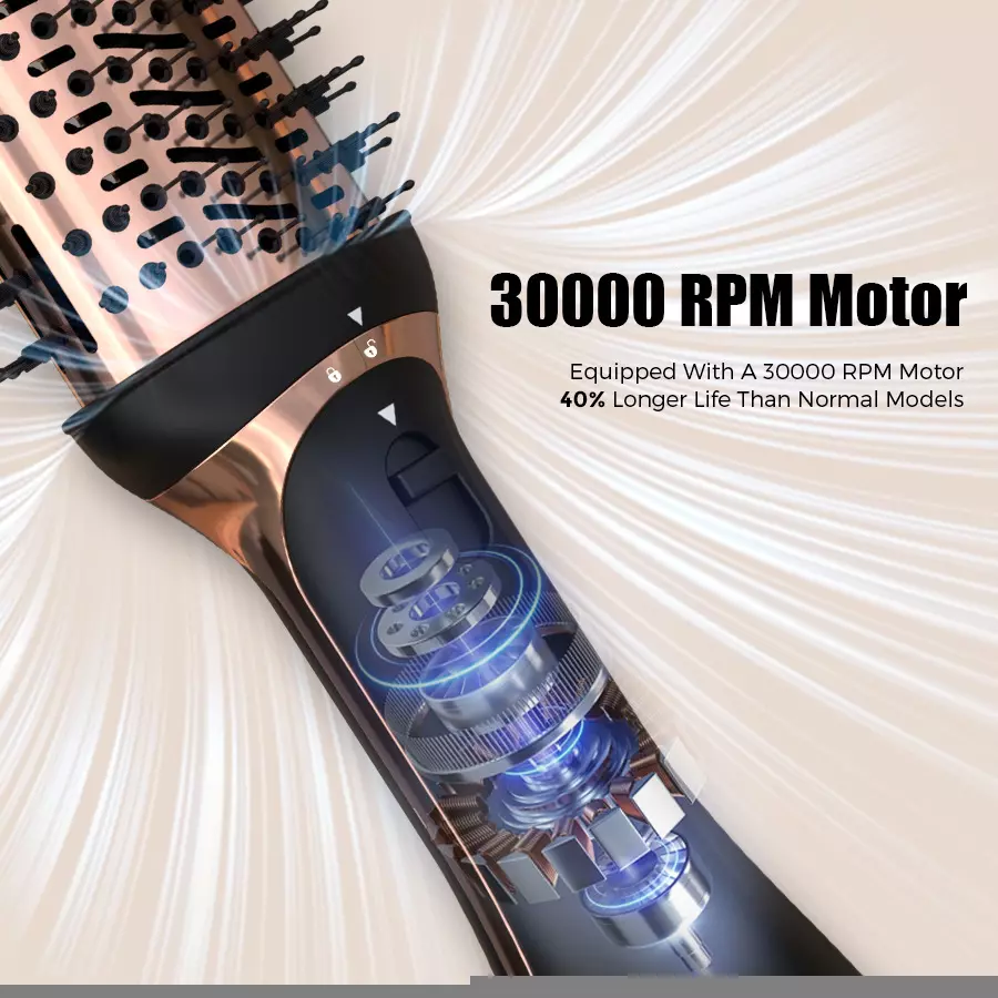 Multifunctional Hot Air Brush with Interchangeable Nozzles, 30000RPM, 1200W - Image 2