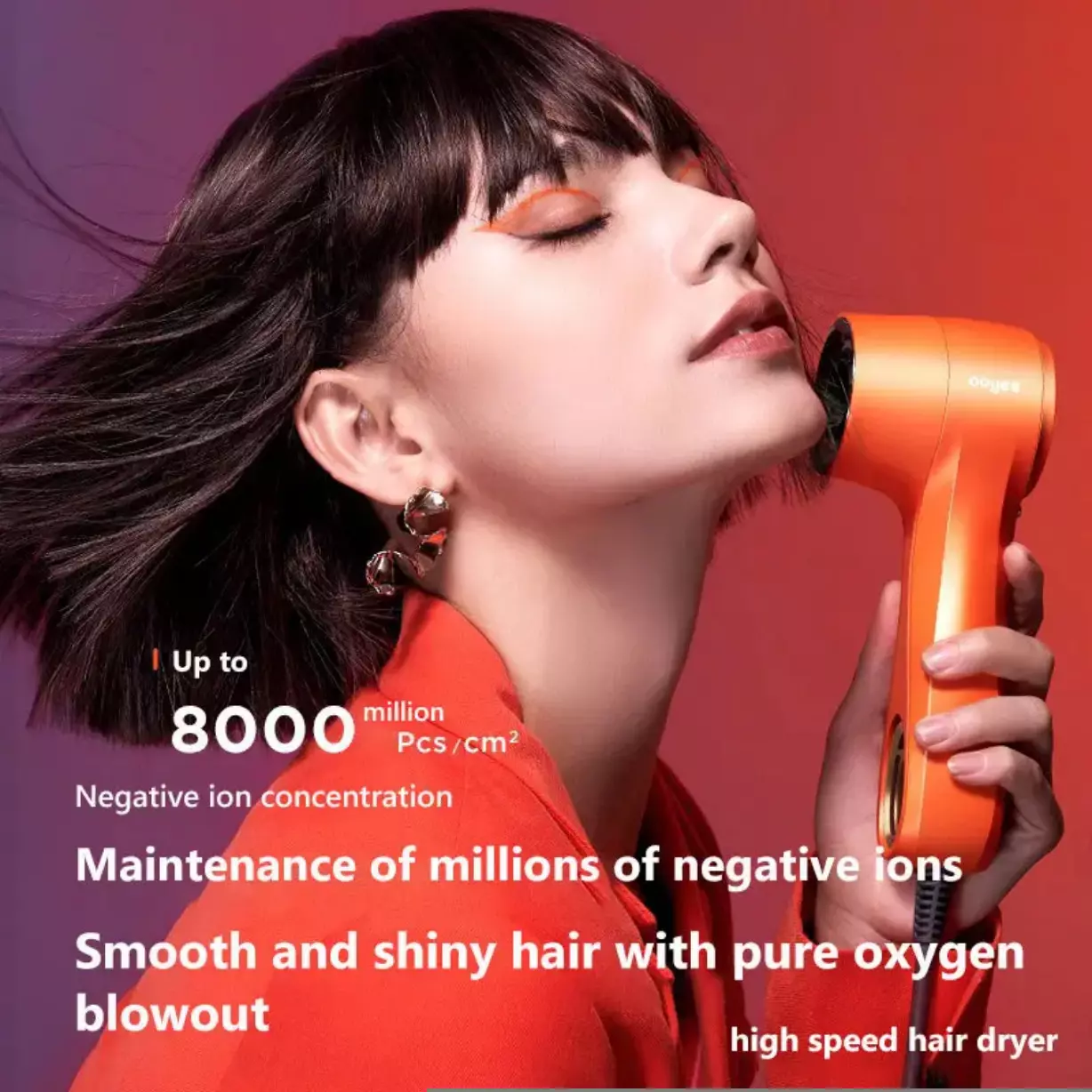 High-Speed Negative Ion Hair Dryer 1200W, EU Plug, FCC CE ROHS Certified - Image 2