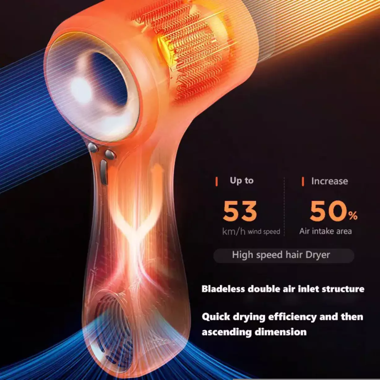 High-Speed Negative Ion Hair Dryer 1200W, EU Plug, FCC CE ROHS Certified - Image 4