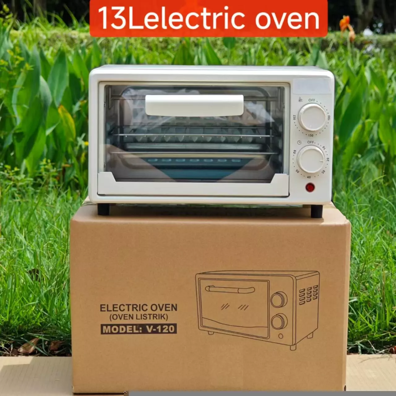 Compact Electric Oven for Baking, 13L-48L, 800W, 220V, Stainless Steel, Home Kitchen Appliance