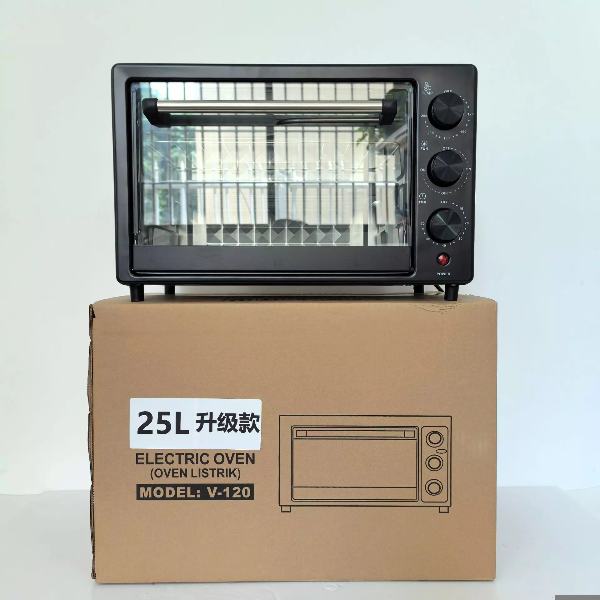 Portable Electric Oven 25L, 1200W Stainless Steel Baking for Home Use - Image 2